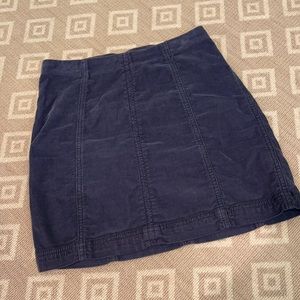 Free People blue corduroy mini skirt